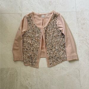 Anthropologie Pink and Multicolor Embellished Cardigan size M